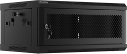 Шкаф за техника - Rack Lanberg rack cabinet 19" wall-mount 4U-600x450 with perforated door black (flat pack)