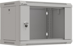 Шкаф за техника - Rack Lanberg rack cabinet 19" wall-mount 6U-540x350 (flat pack) with glass door grey
