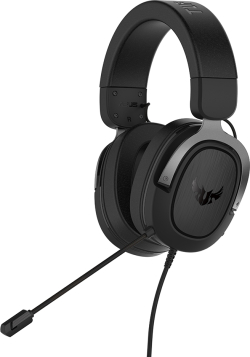 Слушалки Asus TUF Gaming H3 Wired Headset(Discord Certified Mic, 7.1 Surround Sound, 50mm Drivers, Lightweight, 3.5mm, For PC, Mac, PS4