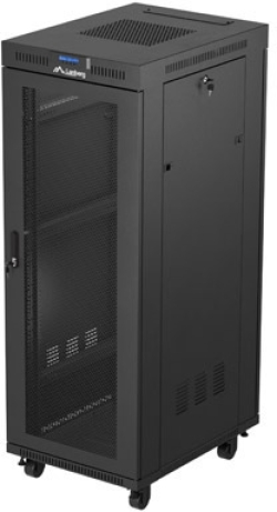 Шкаф за техника - Rack Lanberg rack cabinet 19" free-standing 32U-600X800 (FLAT PACK) with mesh door LCD black