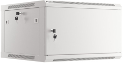 Шкаф за техника - Rack Lanberg rack cabinet 19" wall-mount 6U-600x600 for self-assembly with metal door grey (flat pack)