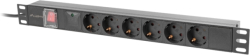 Контакт за шкаф Lanberg power distribution unit (pdu) 19" 1U 16a 2m 6x schuko outlets black