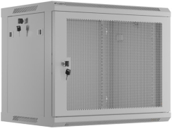 Шкаф за техника - Rack Lanberg rack cabinet 19" wall-mount 9U-600x450 with perforated door grey (flat pack)