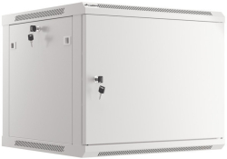 Шкаф за техника - Rack Lanberg rack cabinet 19" wall-mount 9U-600x600 for self-assembly with metal door grey (flat pack)
