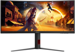 Монитор AOC CU34G4Z, 34'' Fast VA, WQHD (3440x1440), 240 Hz, 1ms, 450 cd/m², 2x HDMI, DP, Черен