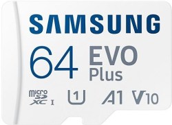 SD/флаш карта Samsung EVO Plus - micro SDXC, UHS-I, 64GB, Адаптер; MB-MC64SA/EU