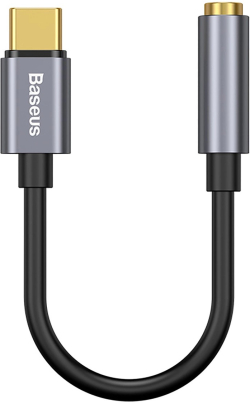 Кабел/адаптер Адаптер за слушалки Baseus L54 с USB-C - mini jack 3.5mm DAC 24 bit 48 KHz конектори 161152 - сив