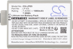 Аксесоар за фотоапарат CANON LPE5 LiIon - Батерия за камера, 7.2 V 1080 mAh Cameron Sino; CS-LPE5