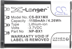 Аксесоар за фотоапарат SONY NP-BX1 LiIon - Батерия за фотоапарат, 3.7 V, 1150 mAh Cameron Sino; CS-BX1MX