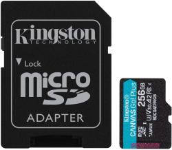 SD/флаш карта Kingston Canvas Go! Plus Gen4 microSDXC - 256 GB, 200MB/s., Card + Adapter