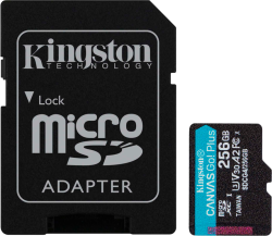 SD/флаш карта KINGSTON 256GB microSDXC Canvas Go Plus Gen4 200MB-s A2 U3 V30 Card + Adapter