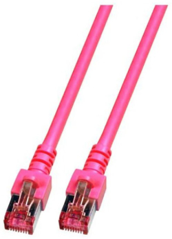 RJ45 Пач корда екранирана S-FTP, категория 6, LSZH, розова &mdash; 50 метра