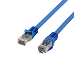 Медна пач корда Patch cable U-UTP, Cat.5e, LSZH, CCA, синя, 1 метър
