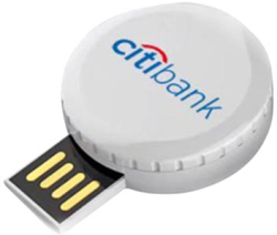  USB флаш памет Turn Roung, 32 GB, USB 2.0, бяла