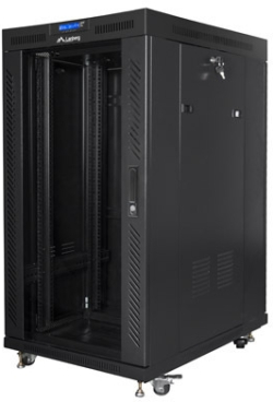 Шкаф за техника - Rack Lanberg rack cabinet 19" free-standing 22U-800x1000 (flat pack) with mesh door lcd black v2