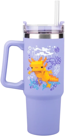Чаша Paladone: Minecraft - Purple 900ml Multiway Travel Cup Straw, PP14948MCF