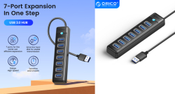 USB хъб Orico, 7 порта, USB 3.0