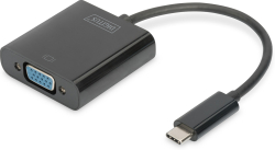 Кабел/адаптер DIGITUS DA-70853 :: Конвертор USB Type C към VGA, FullHD 1080p, черен
