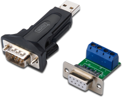 DIGITUS DA-70157 :: Конвертор, USB 2.0 към сериен порт, RS-232, RS-485, DB9x1, 0.8 м