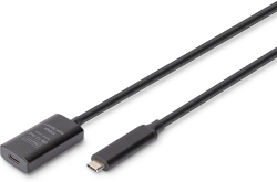  DIGITUS DA-73112 :: USB 3.2 Type C активен удължителен кабел, M-F, черен, 5.0 м