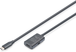  DIGITUS DA-73108 :: USB 3.2 Type C активен удължителен кабел, M-F, черен, 5.0 м