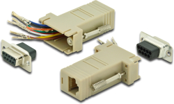 DIGITUS AK-610516-000-I :: Адаптер DB9 – RJ-45, F-F, RS-232, бежов