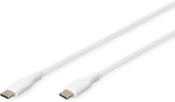 DIGITUS AK-300341-020-W :: Кабел USB 2.0 Type C-C, High Speed, силиконов, 60W, бял, 2.0 м