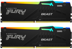Памет Kingston BEAS BLK RGB - 64 GB (2 x 32 GB) DDR5, 6000 MT/s, AMD EXPO + XMP