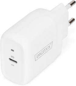 DIGITUS DA-10196 :: Захранващ адаптер, 1x USB-C, 20W, бял