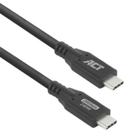 Кабел/адаптер ACT Кабел USB-C - USB-C, 0.5 м - USB4, 20Gbps, 240W