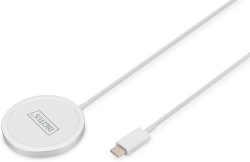Принадлежност за смартфон DIGITUS DA-10080 :: Подложка за безжично зареждане, USB Type C, Wireless Charging, 15W, бял, 1.0 м