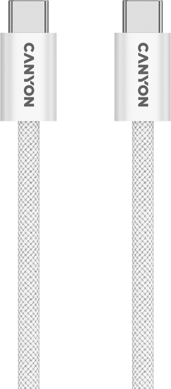 Кабел/адаптер CANYON cable OnWire 60MG C-C 60W Magnet Braided 1m White