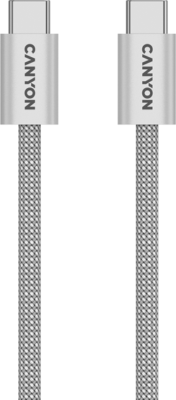 Кабел/адаптер CANYON cable OnWire 60MG C-C 60W Magnet Braided 1m Light Grey