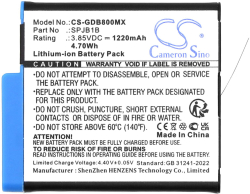 Аксесоар за фотоапарат Cameron Sino - Съвместим с GOPRO Hero 5, HERO 6, Hero 7, Hero 8 AABAT-001, 1220 mAh, 3.85 V; CS-GDB800MX