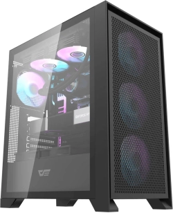 Кутия Darkflash кутия Case ATX - DRX70 Mesh Black - Addressable RGB 4 fans, USB-C