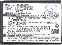 Батерия за смартфон CAMERON SINO - Съвместим с ALCATEL 2010D, One Touch 356, One Touch 665 CAB22B0000C1 LiIon, 700 mAh, 3.7 V; CS-OT665SL