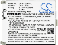 Батерия за смартфон CAMERON SINO - Съвместим с PANASONIC KX-TU301, KX-TU321, KX-TU327 CGA-LB102 LiIon, 700 mAh, 3.7 V,; CS-PTU301SL