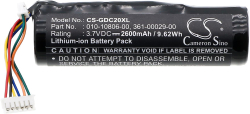 Други Cameron Sino - Батерия за нашийник за кучета GARMIN CS-GDC20XL LiiON, 2600 mAh, 3.7 V; CS-GDC20XL