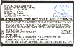 Други CAMERON SINO - Батерия за рутер хотспот ZTE NUBIA WD660 6BT-R600A-0006 / BM600/ZYXEL, 1800 mAh, 3.7 V; CS-NWD660RC