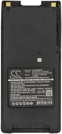 Други Cameron Sino - Батерия за радиостанция ICOM IC-A24 BP209 / BP210 NIMH, 1800 mAh, 7.2 V; CS-ICM209TW