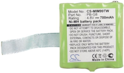 Други Cameron Sino - Батерия за радиостанция MIDLAND 456R, G6, G8 PB-G8 NIMH, 700 mAh, 4.8 V; CS-MIM99TW