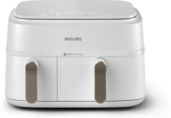  PHILIPS Airfryer с двойна кошница, Серия 3000, Бял