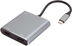VCom докинг станция Docking Station USB-C 4-in-1 - CU450S - HDMI x 2, USB2.0, USB-C PD3.0 100W, MST
