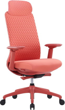 Ергономичен стол RFG Style HB, дамаска, до 130 kg, корал
