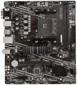 Дънна платка MSI A520M PRO AM4 DDR4 1xM.2 4xSATA HDMI DP VGA M-ATX MB