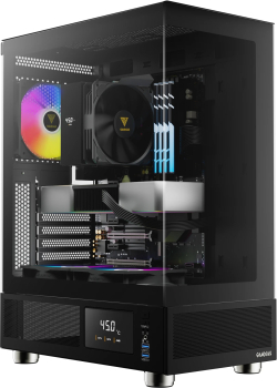 Кутия Gamdias кутия Case ATX - ATLAS E1 - 3 x 120 mm A-RGB, Digital Display, Tempered Glass