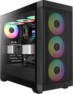 Кутия Gamdias кутия Case E-ATX - ATHENA M3 Black - USB-C, 4 x 120 mm A-RGB, Mesh, Tempered Glass
