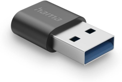 Мрежова LAN карта/адаптер Адаптер HAMA USB-A мъжко - USB-C женско, USB 3.2 Gen 2, 10 Gbit-s, Черен