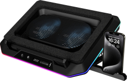 Подложка за мишка Gamdias Охладител за лаптоп Gaming Notebook Cooler 19" - AETHER P1 - USB-C-A Hub, RGB, Phone Stand