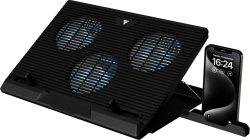 Поставка за лаптоп Gamdias Охладител за лаптоп Gaming Notebook Cooler 19" - AETHER E1 - USB Hub, Phone Stand